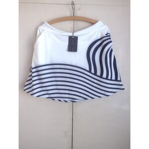 CEGOLFS Black White Geometric Stripe Active Golf Skirt Skort XL NEW Pickleball